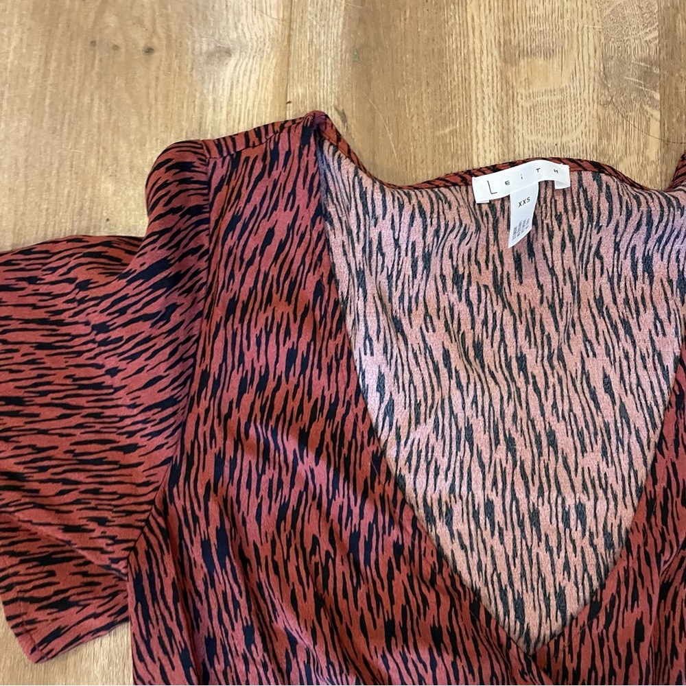 Leith Rust Henna Short Sleeve Button Up Shirt - Picture 4 of 6